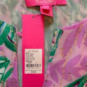 Lilly Pulitzer Aaron Silk Top in Magnolia Lilac – Size L - NWT